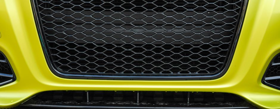 close up of car radiator grille